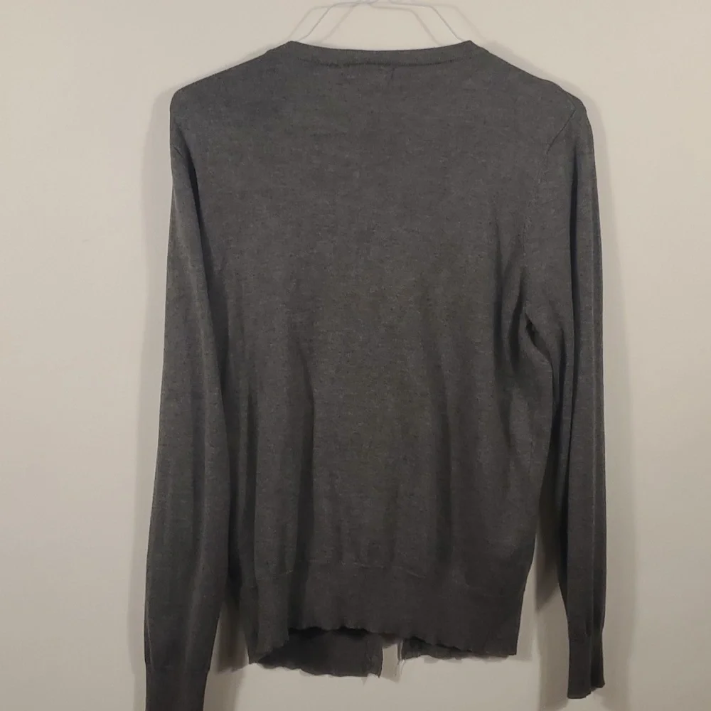 Gray Cardigan with pearls Size Large